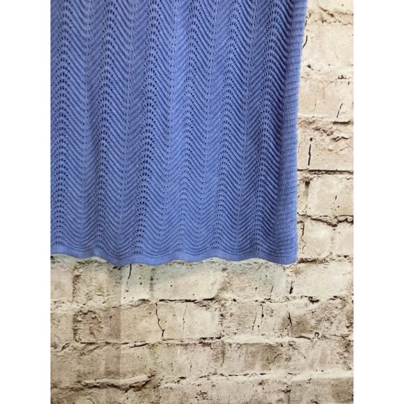 Burgess Top Women Large Silk Blend Baby Blue Open Knit Beachy Coquette Soft Girl - Picture 4 of 11